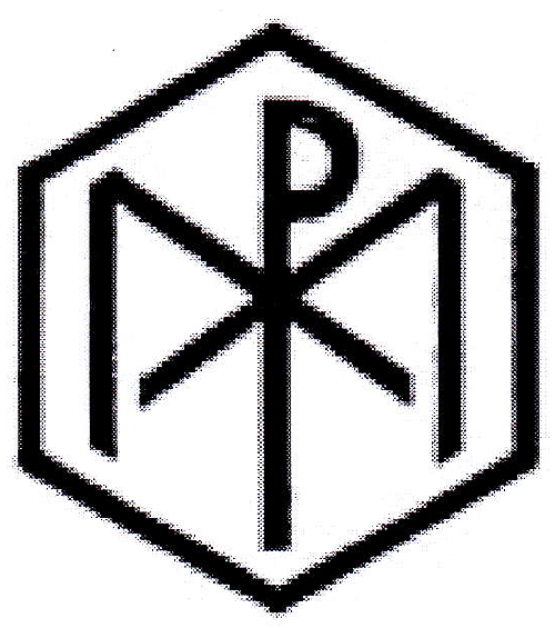 MMC-Symbol mit Christusmonogramm und einem M für Maria im Sechseck